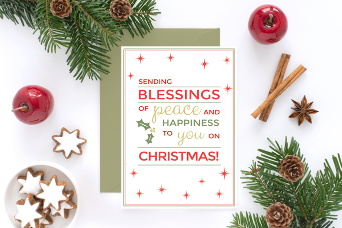 free christmas postcard printable