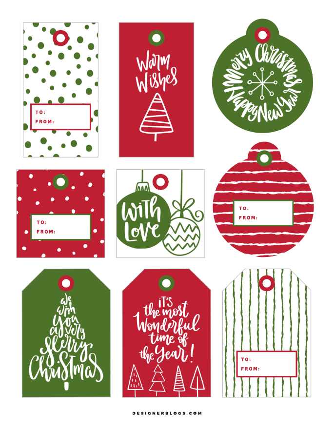 Christmas Gift Tags Printable Designer Blogs