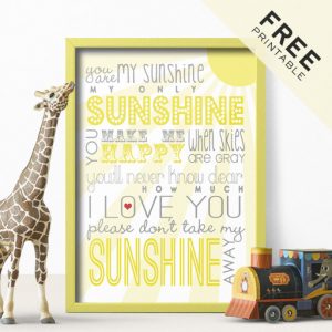 You Are My Sunshine | Free Printable