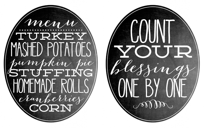 Free printable thanksgiving decoration for a tablescape or room