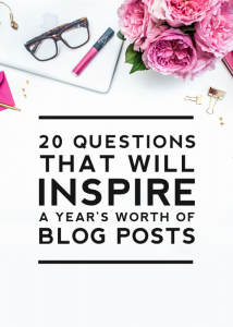 20 questions that will inspire a year's worth of blog posts