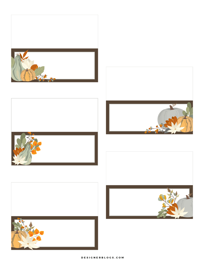 Thanksgiving Place Cards Printable Designer Blogs