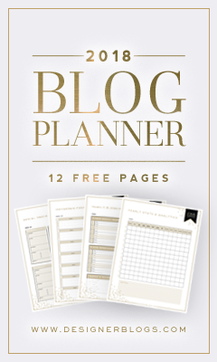 2018 Blog Planner - DesignerBlogs.com