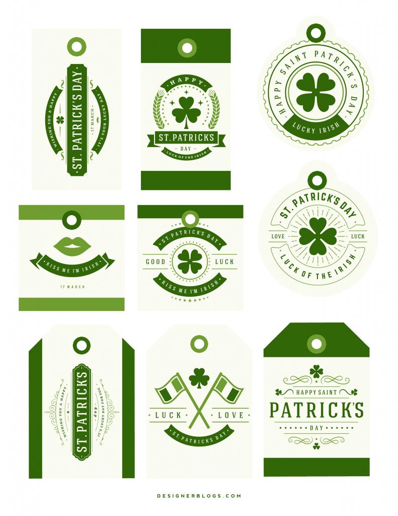 Free St. Patrick's Day Tags - Designer Blogs