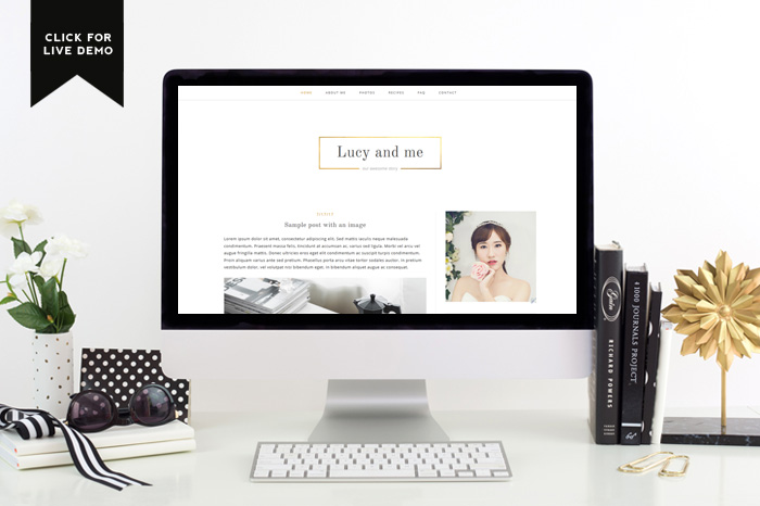 Lucy, Gold & Black Blogger Template