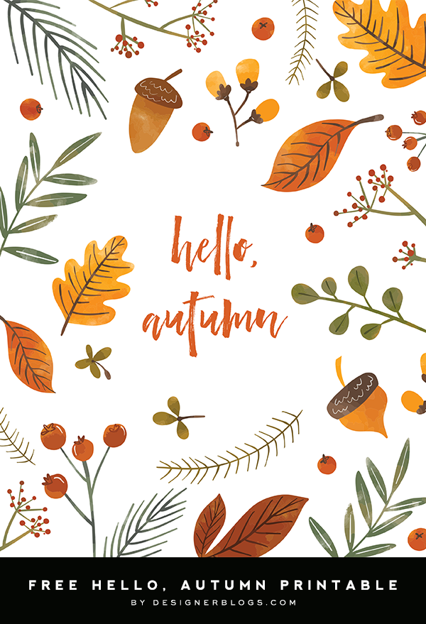 Hello Autumn Free Printable Designer Blogs