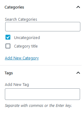 WordPress Post Categories & Tags options