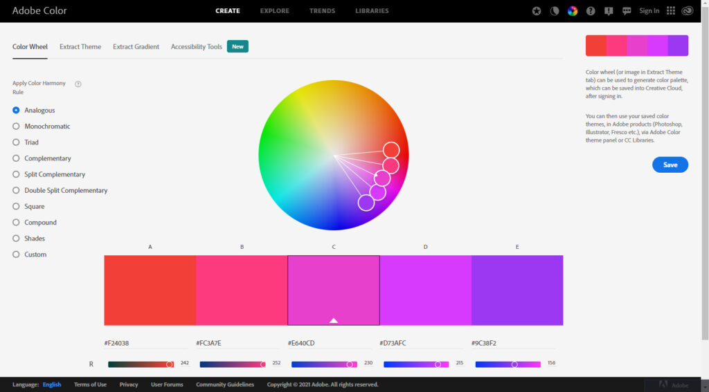 How to use Adobe Color for finidning Perfect Color Scheme for your Blog