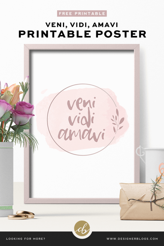 Veni Vidi Amavi Printable Poster-  Valentine's Day Freebie
