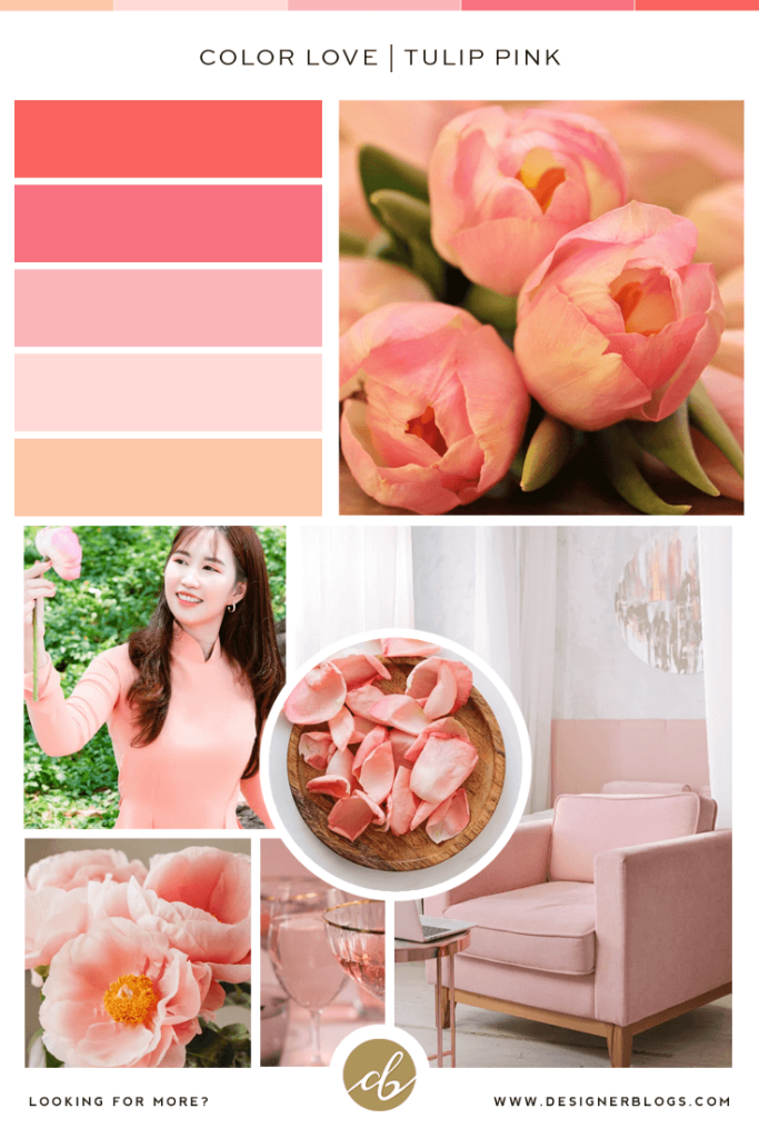 Tulip Pink & Peach Color Palette -The soft pink and peach tones scream longer days and warmer weather.