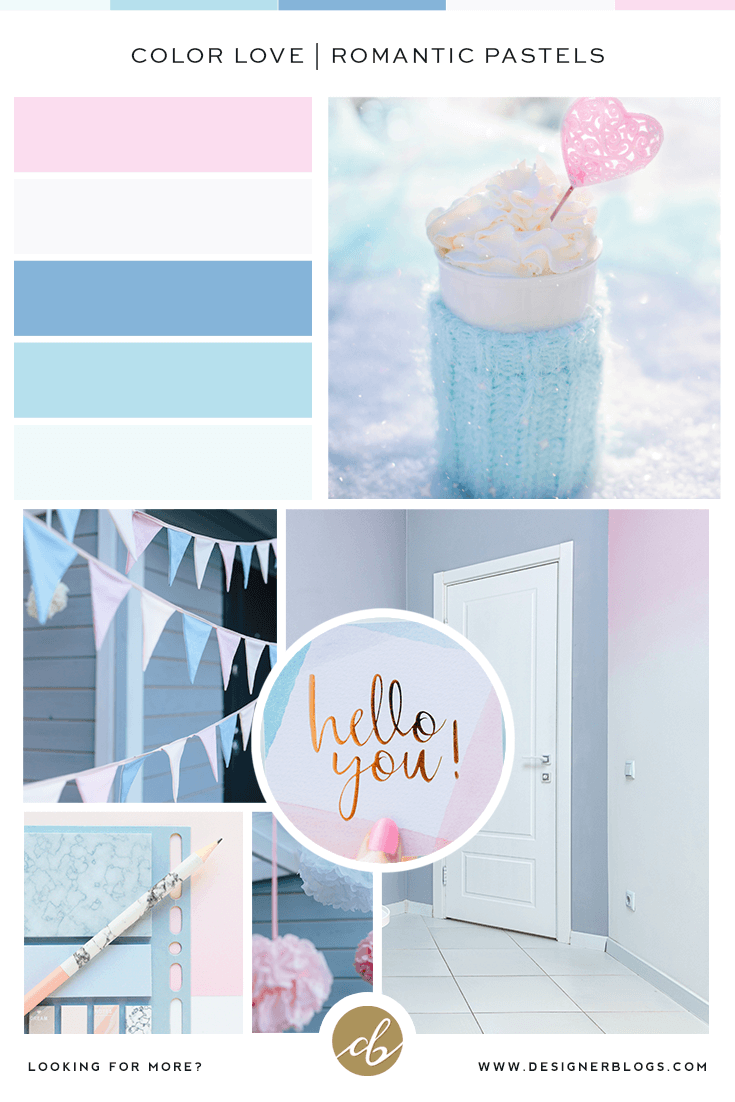 Romantic Pastels Color Palette - Baby pink, blue and grey