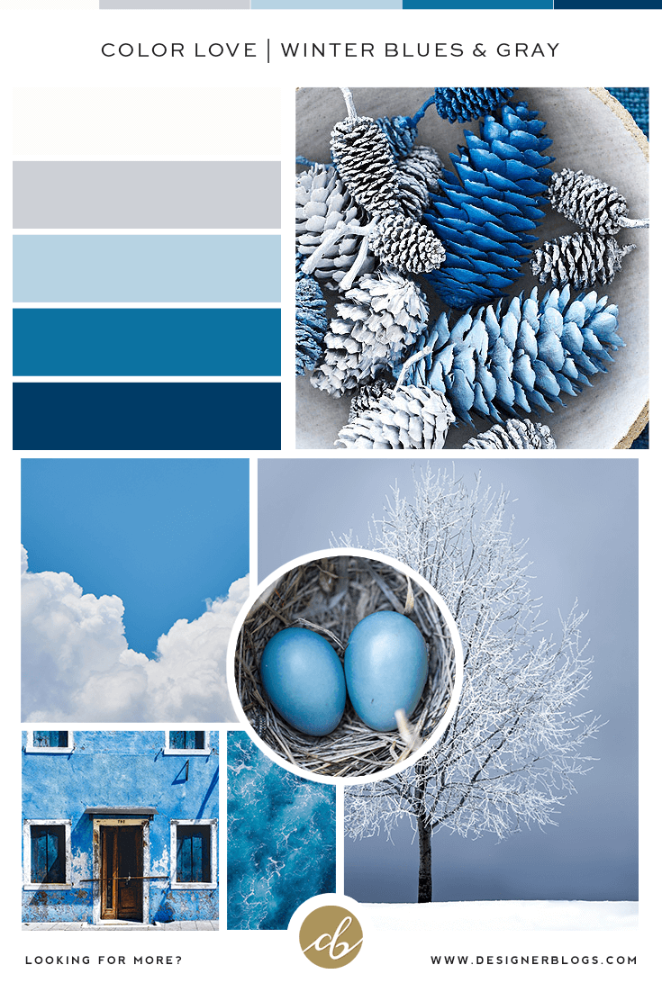 Winter Blues & Gray Color Palette - Navy, blue and grey