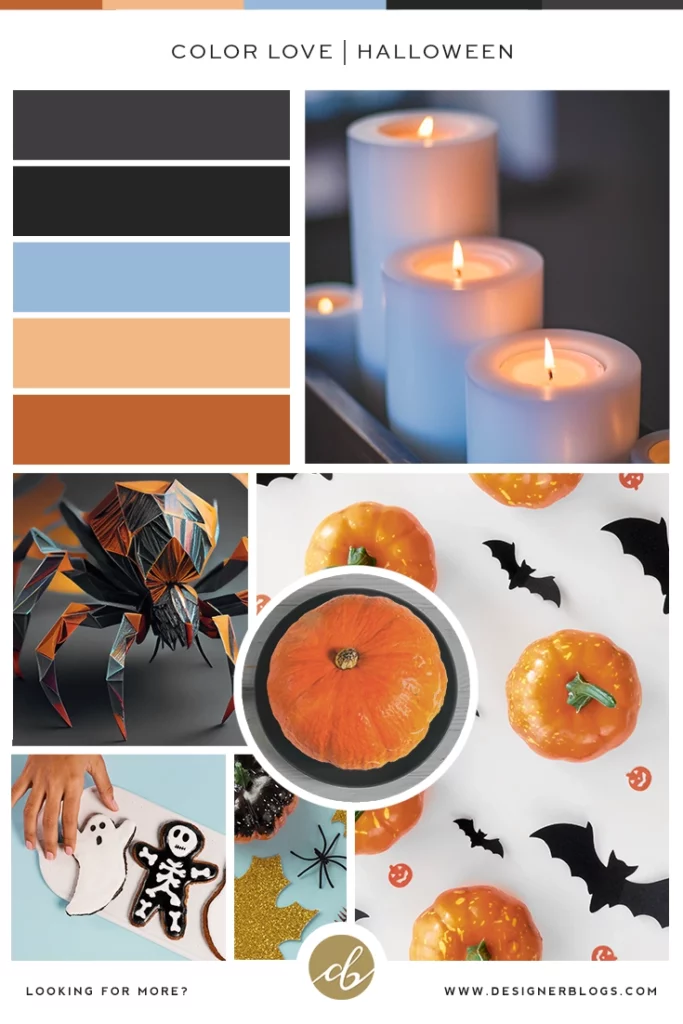 Halloween color palette - Orange, Black and Blue
