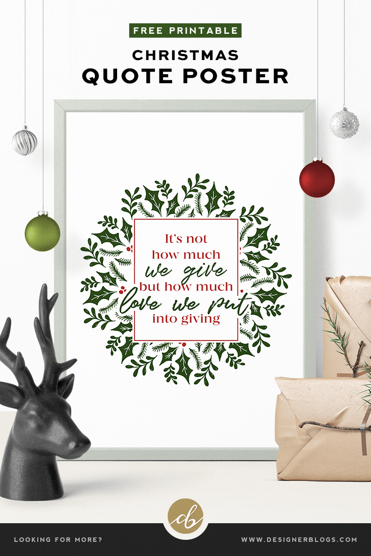 Last Minute Decoration - Free Christmas Quote Printable Poster