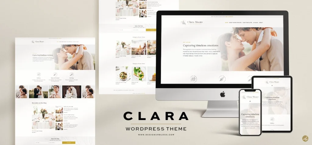 Gold & Black Clara Stylish WordPress Theme