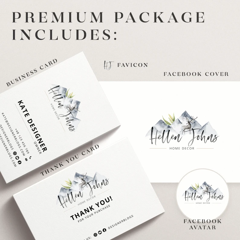 Affordable Logo Designs with business card, and social media graphics included