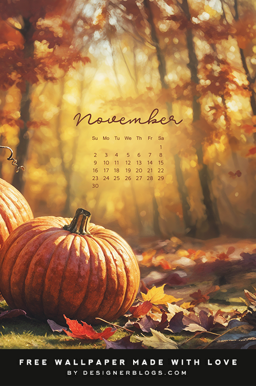 Free November 2025 Wallpaper - Pumpkin Spice