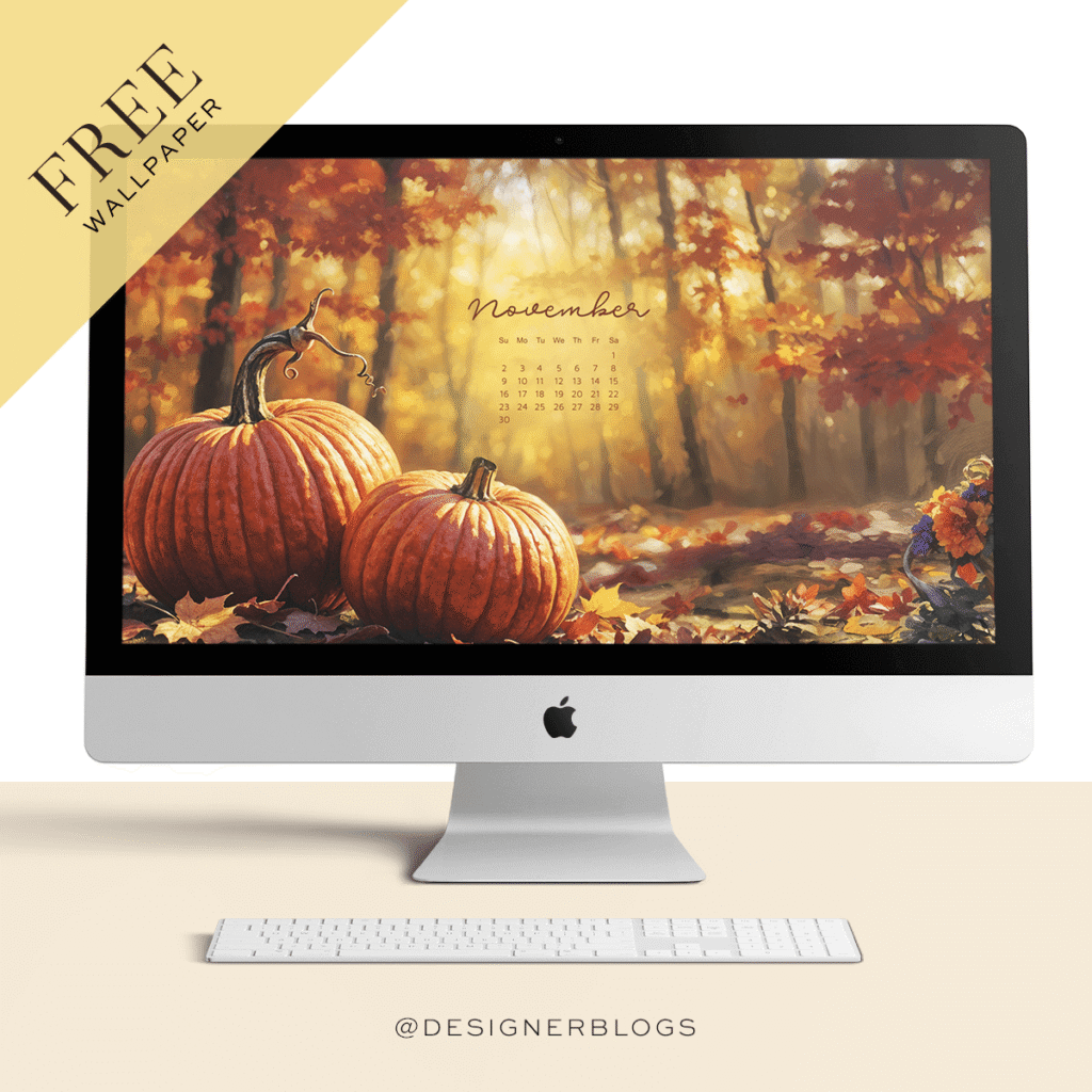 Free November 2025 Wallpaper – Pumpkin Spice