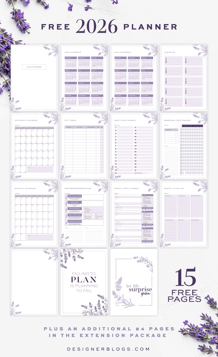 Free 2026 Life & Blog Planner - All 15 Pages