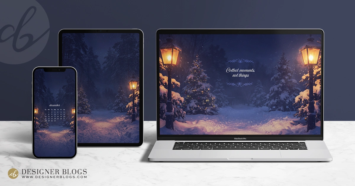 Winter Night Glow - wallpaper set