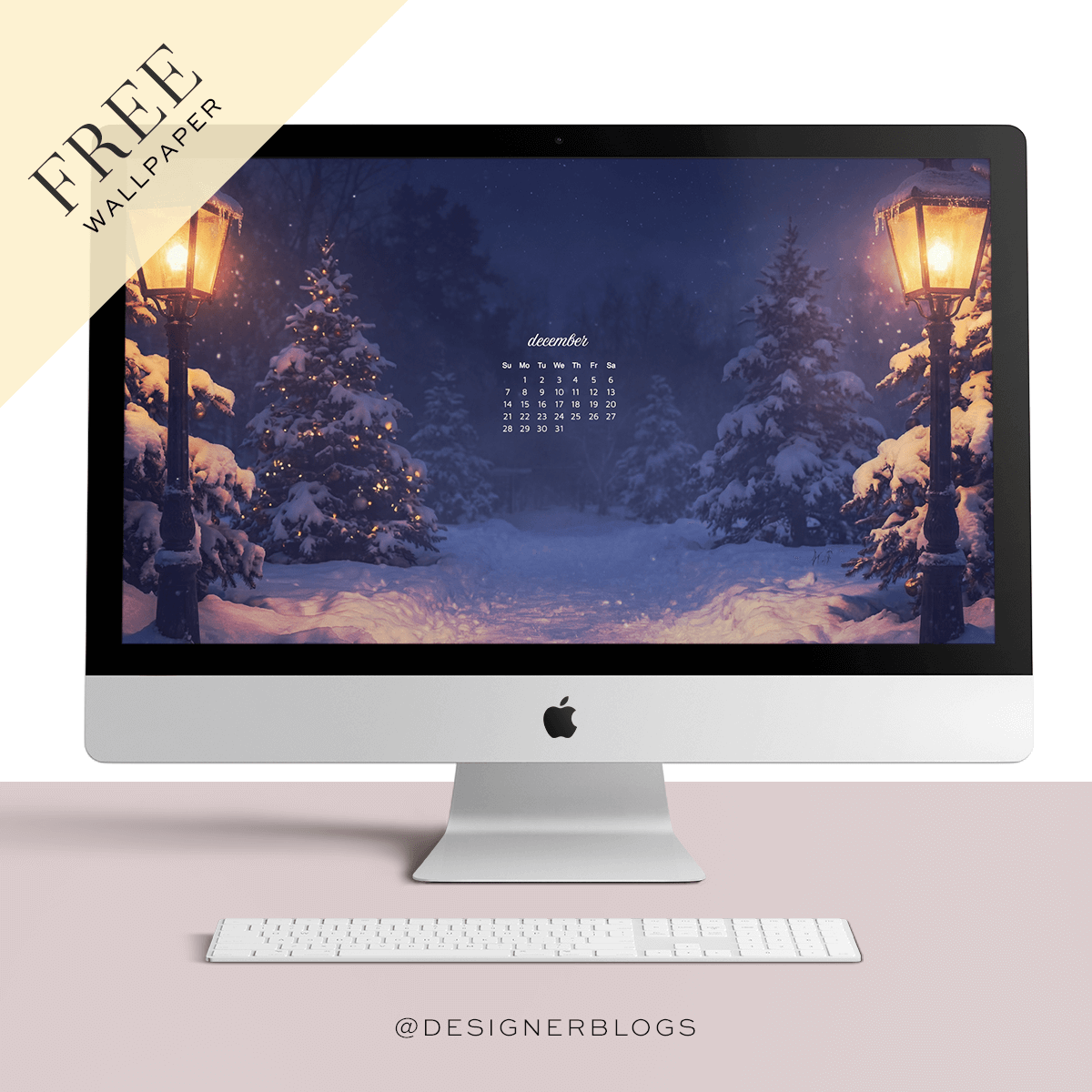 Free December 2025 Wallpaper – Winter Night Glow