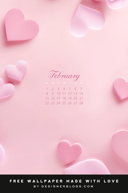 Free February 2026 Wallpaper - Pretty in Pink