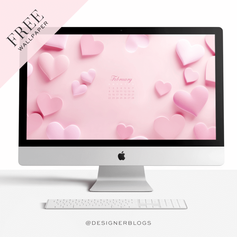 Free February 2026 Wallpaper – Pretty in Pink