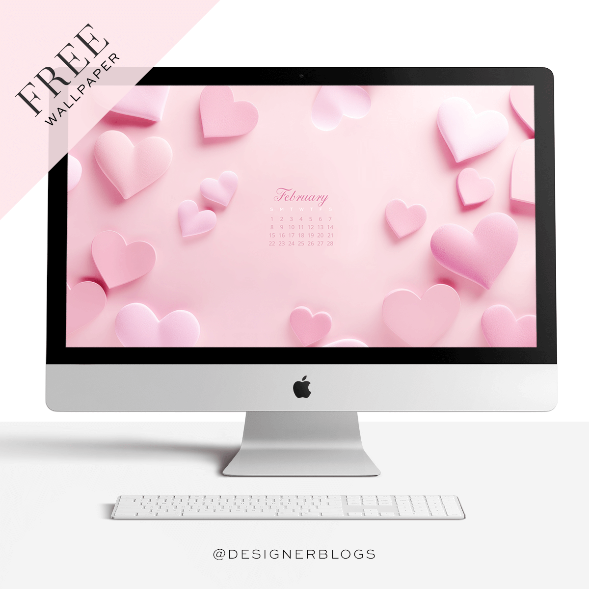 Free February 2026 Wallpaper – Pretty in Pink