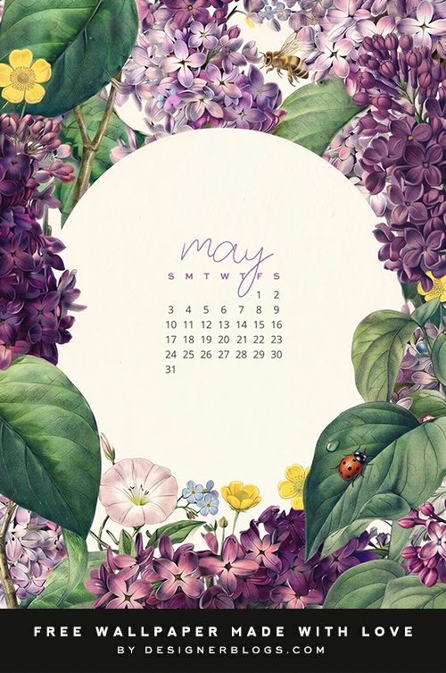 Free May 2026 Wallpaper - Lush Lilacs