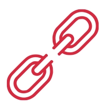 Broken chain link representing broken website URLs, faulty contact forms, and 404 errors.