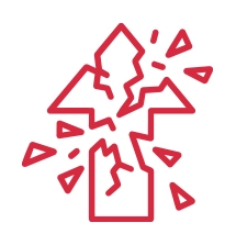 Breaking upload arrow representing a critical WordPress update conflict or plugin error.