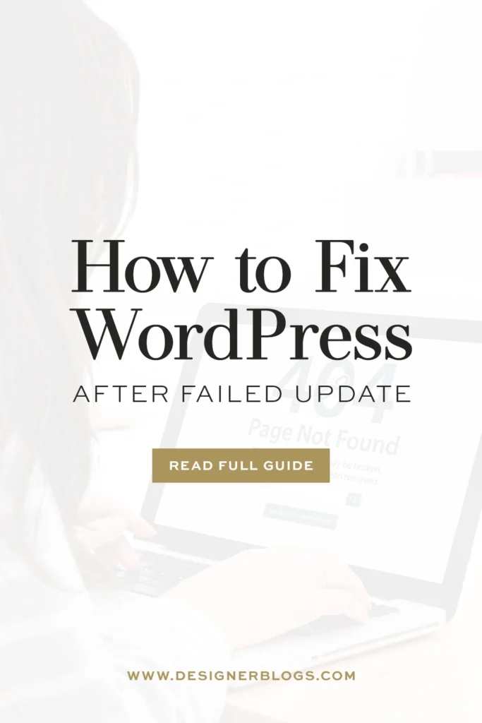 A step-by-step troubleshooting guide graphic on how to fix a WordPress layout that is messed up after an update.
