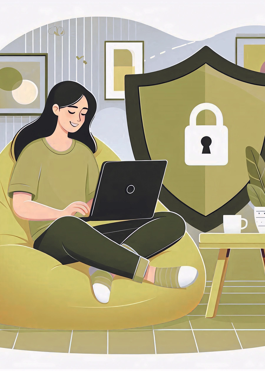 Secure WordPress updates and monthly backups icon illustration for website upkeep