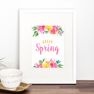 Hello Spring free printable poster