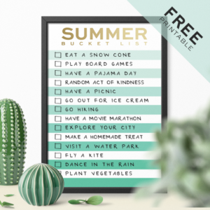 Perfect Free Summer Bucket List Printable