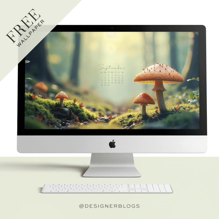 Free September 2025 Wallpaper – A Calming Mushroom Path