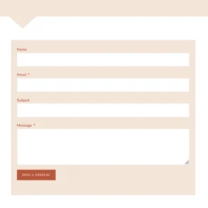 Harper boho photography WordPress theme showing a built-in homepage contact and inquiry form.