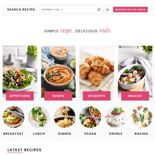 Close-up view of the rounded recipe category buttons and integrated search bar on the Maya clean recipe blog WordPress theme.